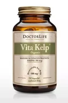 Doctor Life, Vita Kelp Organic, органический йод 500 мг, 150 капсул