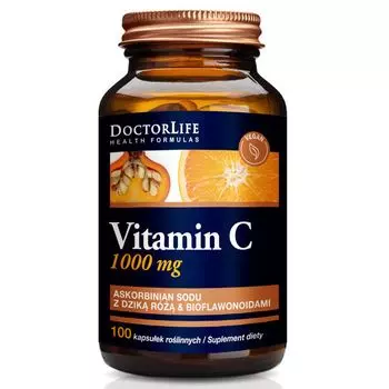 Doctor Life Vitamin C Buffered пищевая добавка, буферизованный витамин С, 1000 мг шиповника и биофлавоноидов, 100 капсул/1 упаковка