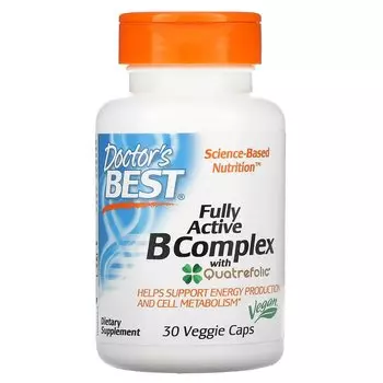 Doctor's Best Fully Active B Complex with Quatrefolic 30 Veggie Caps