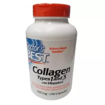 Doctor's Best, Коллаген 1 и 3 типа с витамином С 240 капсул