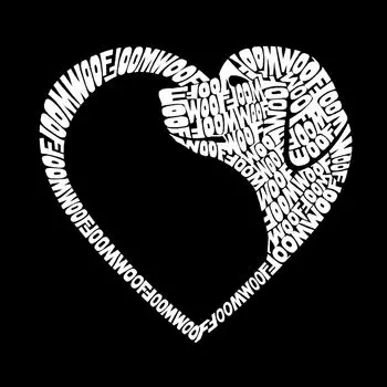 Dog Heart — мужской свитшот с круглым вырезом Word Art LA Pop Art