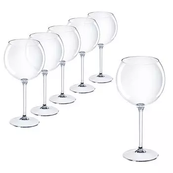 DoimoFlair Balloon Бокал для джина и тоника Бокал для вина из пластика Небьющийся коктейльный стакан Пластик Прозрачный Набор из 62 шт