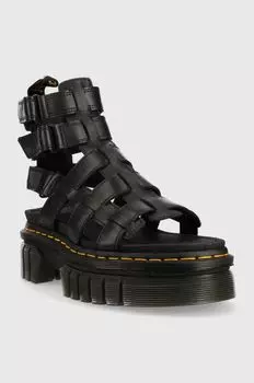 Доктор Кожаные сандалии Martens Ricki Gladiator Dr. Martens, черный