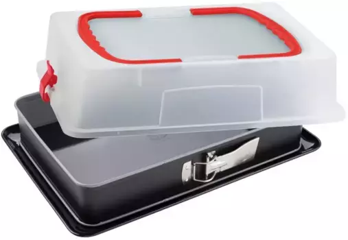 Доктор Противень Oetker "Креатив", с эмалированным дном и крышкой Dr. Oetker 29х7х42 см, черный