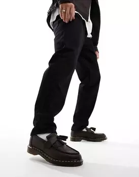 Доктор Темно-коричневые лоферы Martens Adrian Crazy Horse с кисточками