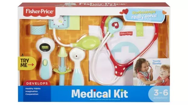 Докторская сумка Fisher Price (7 шт), детские игрушки, детский врачебный кейс