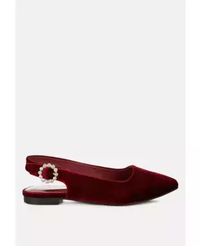 Долан Велюровые Плоские Сандалии на Тонком Ремне London Rag, красный