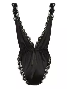 Dolce & Gabbana атласное боди с кружевом, черный