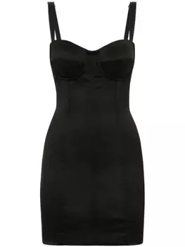 Dolce & Gabbana атласное платье мини, черный