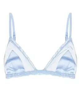 Dolce & Gabbana атласный бюстгальтер с кружевной отделкой, синий