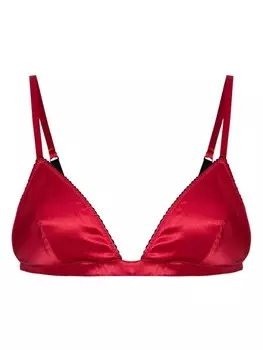 Dolce & Gabbana атласный бюстгальтер с треугольными чашками, красный