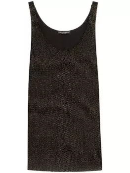 Dolce & Gabbana атласный топ без рукавов, черный