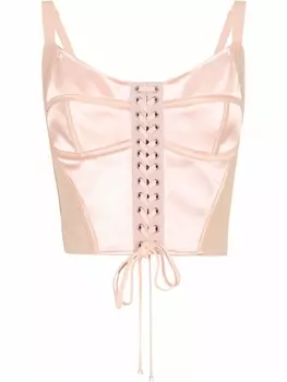 Dolce & Gabbana атласный топ-корсет со шнуровкой, розовый