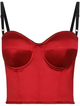 Dolce & Gabbana атласный топ, красный