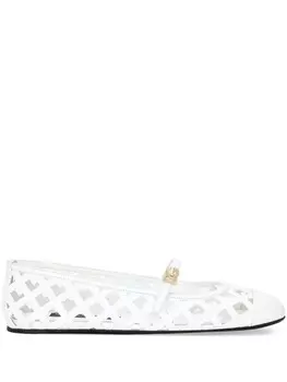 Dolce & Gabbana балетки из перфорированной кожи, белый