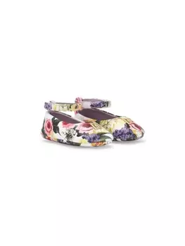 Dolce & Gabbana балетки с цветочным принтом, белый