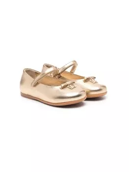 Dolce & Gabbana балетки с логотипом, золотистый