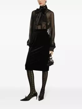 Dolce & Gabbana бархатная юбка, черный