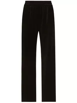 Dolce & Gabbana бархатные брюки с эластичным поясом, черный