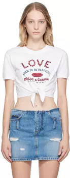 Dolce & Gabbana Белая укороченная футболка