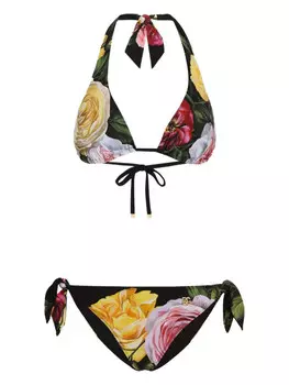 Dolce & Gabbana бикини с цветочным принтом, черный