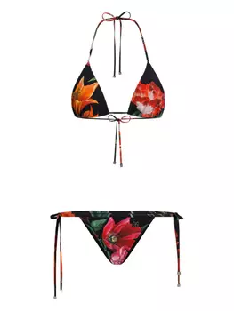 Dolce & Gabbana бикини с цветочным принтом, черный