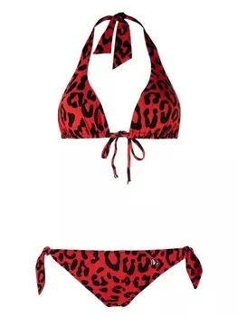 Dolce & Gabbana бикини с леопардовым принтом, красный