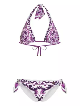 Dolce & Gabbana бикини с принтом Maiolica, белый