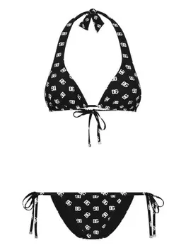 Dolce & Gabbana бикини с треугольными чашками и логотипом DG, черный