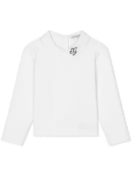 Dolce & Gabbana блузка с длинными рукавами и логотипом, белый