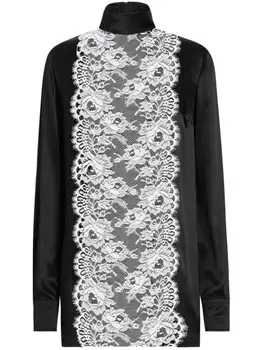 Dolce & Gabbana блузка с кружевной аппликацией, черный
