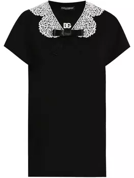 Dolce & Gabbana блузка с кружевной отделкой, черный