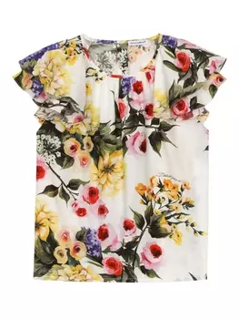 Dolce & Gabbana блузка с принтом Giardino, белый