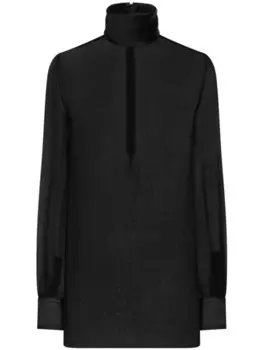 Dolce & Gabbana блузка с высоким воротником, черный