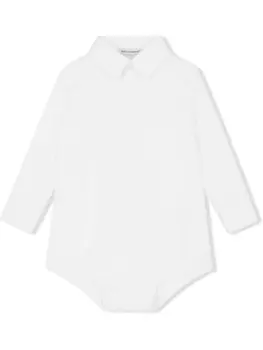 Dolce & Gabbana боди-рубашка с длинными рукавами, белый