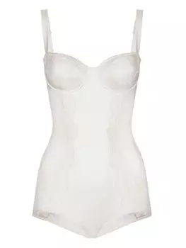 Dolce & Gabbana боди с кружевными вставками, белый