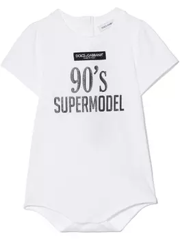 Dolce & Gabbana боди с надписью, белый
