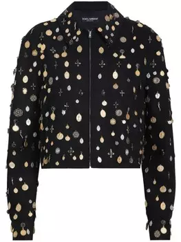 Dolce & Gabbana бомбер на молнии, черный