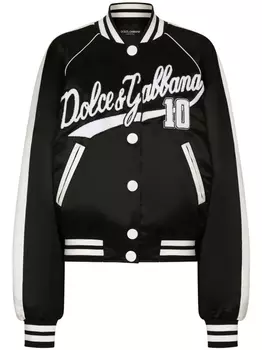 Dolce & Gabbana бомбер с логотипом, черный