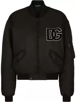 Dolce & Gabbana бомбер с логотипом DG, черный