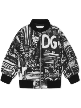 Dolce & Gabbana бомбер с принтом граффити, черный
