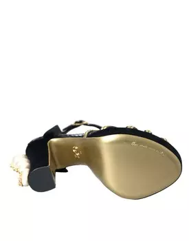 Dolce & Gabbana Босоножки на каблуке с украшением Женская обувь, цвет Gold Black
