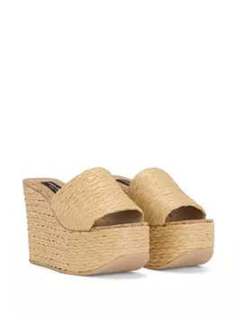 Dolce & Gabbana босоножки на танкетке, нейтральный цвет