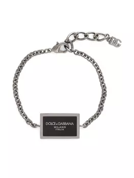 Dolce & Gabbana браслет с логотипом, серебряный