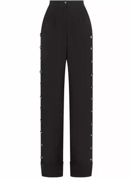 Dolce & Gabbana брюки палаццо с пуговицами, черный