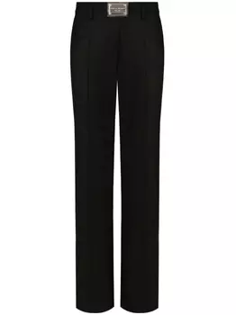 Dolce & Gabbana брюки прямого кроя с логотипом, черный