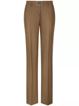 Dolce & Gabbana брюки прямого кроя с логотипом, коричневый