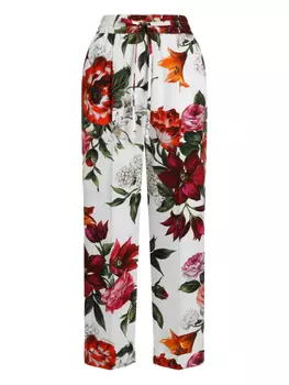 Dolce & Gabbana брюки с цветочным принтом, белый