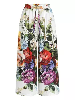 Dolce & Gabbana брюки с цветочным принтом, белый