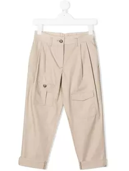 Dolce & Gabbana брюки с карманами и складками, нейтральный цвет